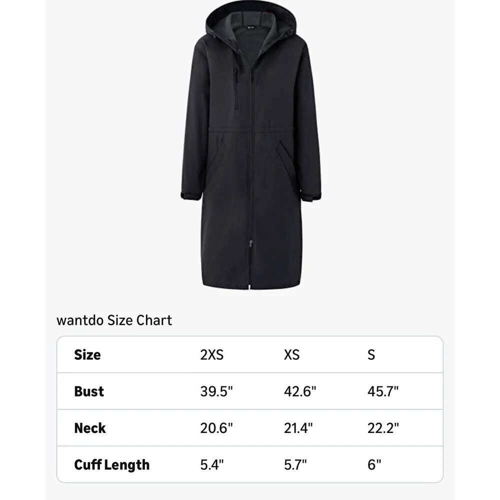 NEW Swim Parka Hooded Size XS Waterproof Fleece Lined Black Pool Surf Team Coat